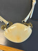 Miu Miu White Brass Plate Statement Curb Chain Pendant Necklace-One Size