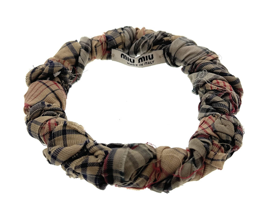 Miu Miu Plaid Woven Bracelet