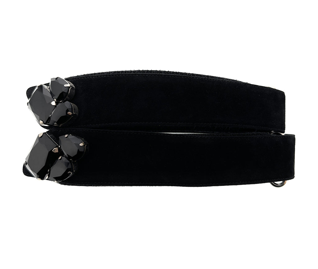Prada Black Suede Embellished Footwear Accessory