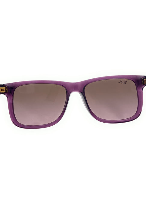 Defective Ray-Ban 0RB4165 659514 Justin Transparent Violet Square Sunglasses