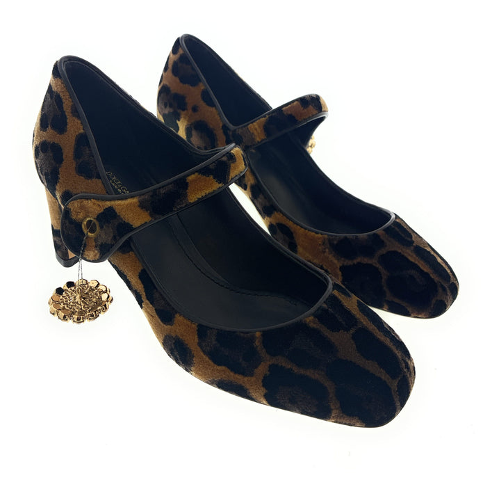 Defective: Dolce & Gabbana Suede Leopard Print Block Heels - EU36.5