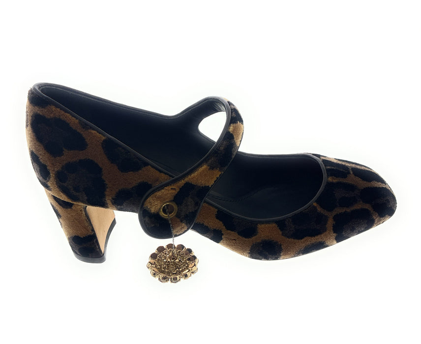Defective: Dolce & Gabbana Suede Leopard Print Block Heels - EU36.5