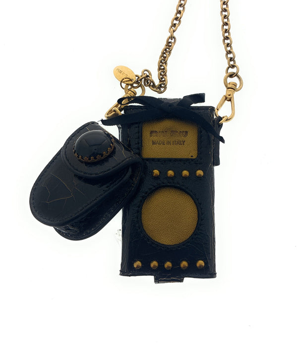 Miu Miu Mini Black Crackled Leather Handbag Accessory