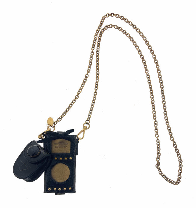 Miu Miu Mini Black Crackled Leather Handbag Accessory