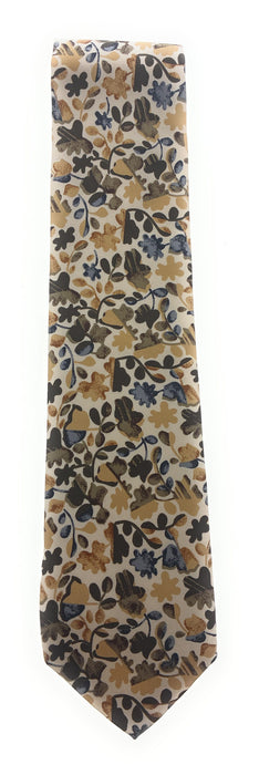 Missoni U1444 Cream/Olive Floral 100% Silk Tie
