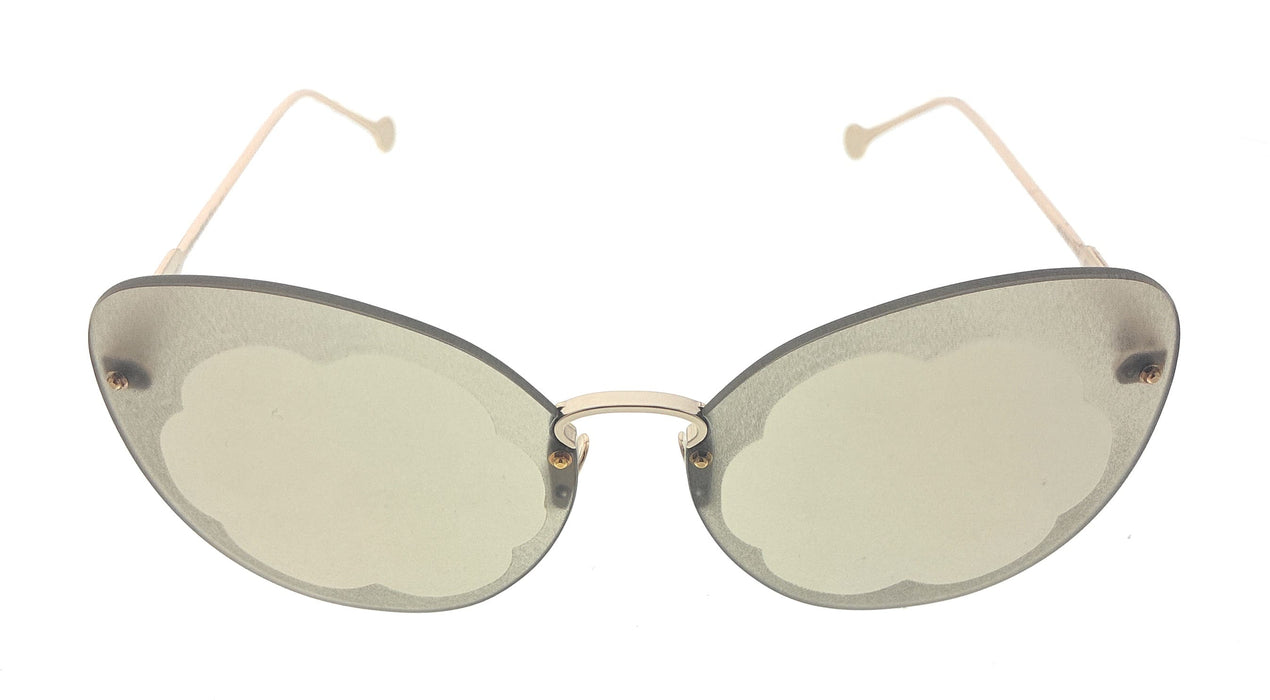 Salvatore Ferragamo SF178S FIORE 718 Shiny Gold/Birch Butterfly Sunglasses