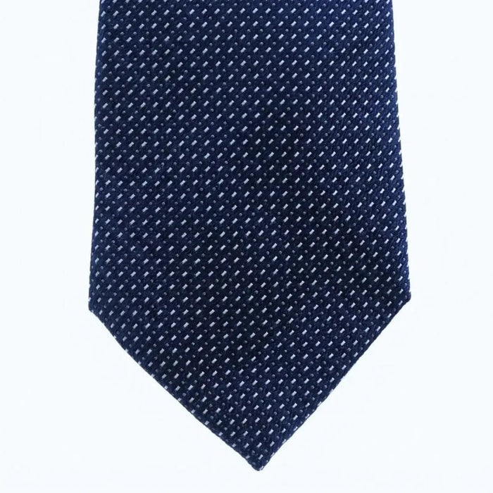 Emporio Armani 100% Silk Navy Blue Micro Dot Tie - Made in Italy
