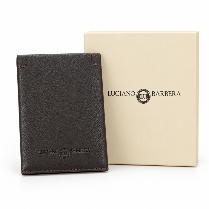 Luciano Barbera CLUB GINO NERO Brown Leather Wallet
