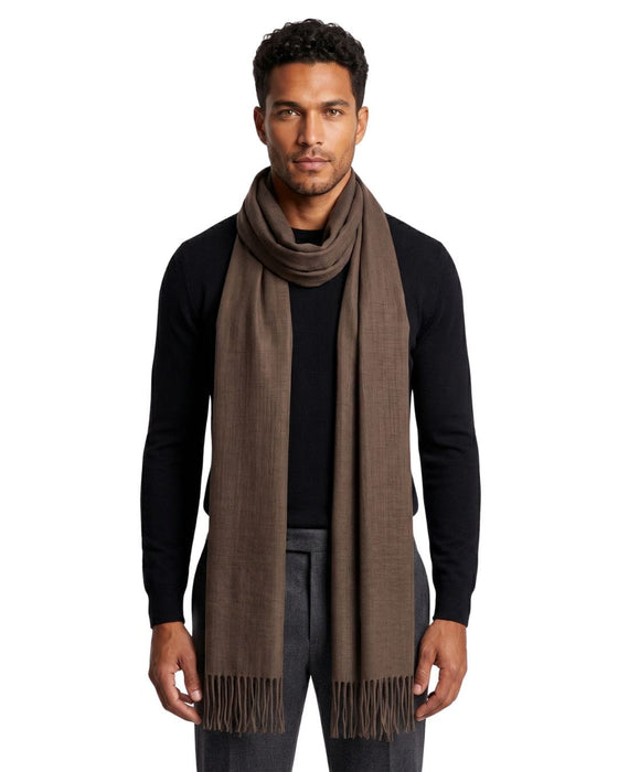 Lanvin 100% Cashmere Scarf – Classic Brown Wrap, Ultra-Soft Luxury