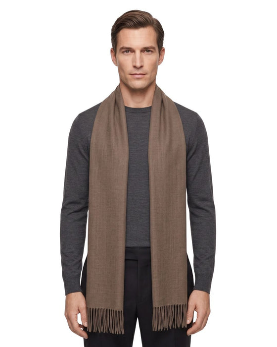 Lanvin 100% Cashmere Scarf – Classic Brown Wrap, Ultra-Soft Luxury