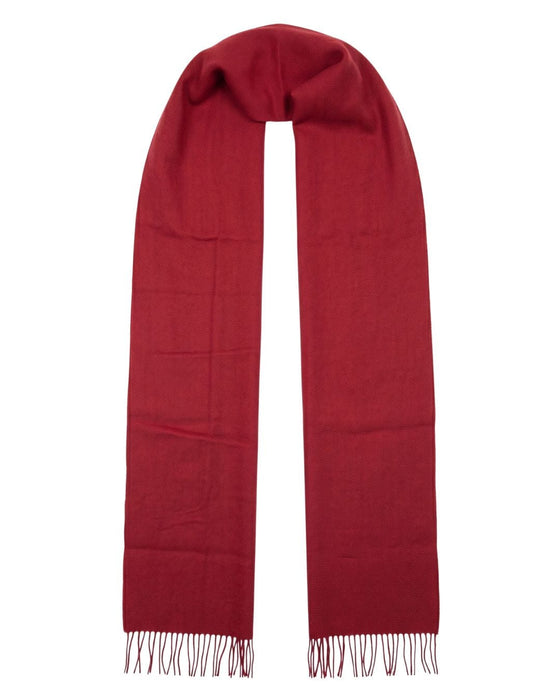 Lanvin Soft Luxurious Cashmere and Wool Red Fringe Scarf