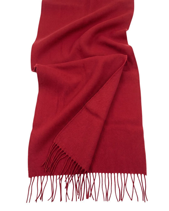 Lanvin Soft Luxurious Cashmere and Wool Red Fringe Scarf