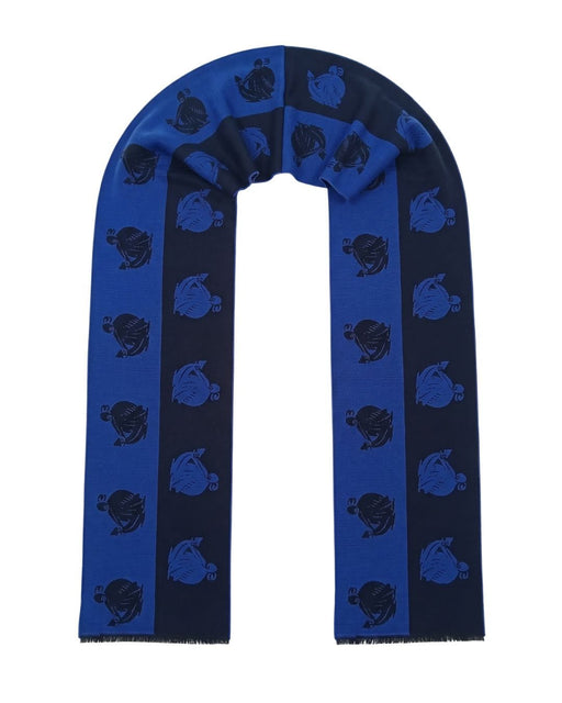 Lanvin Soft Luxurious 100% Wool blue Fringe Scarf