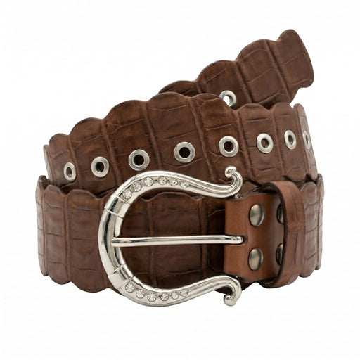 Renato Balestra Roma Standard Brown Adjustable 4 inch Womens Belt-44