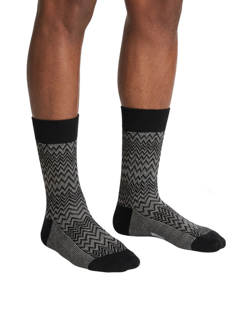 Missoni Black Mens Classic Chevron Crew Socks-M