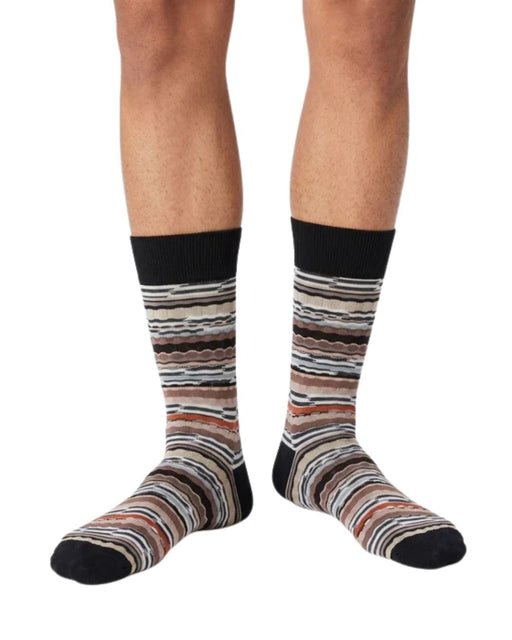Missoni Beige Multi Mens Stripe Crew Socks-L