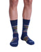 Missoni Blue Mens Color Stripe Crew Socks-M