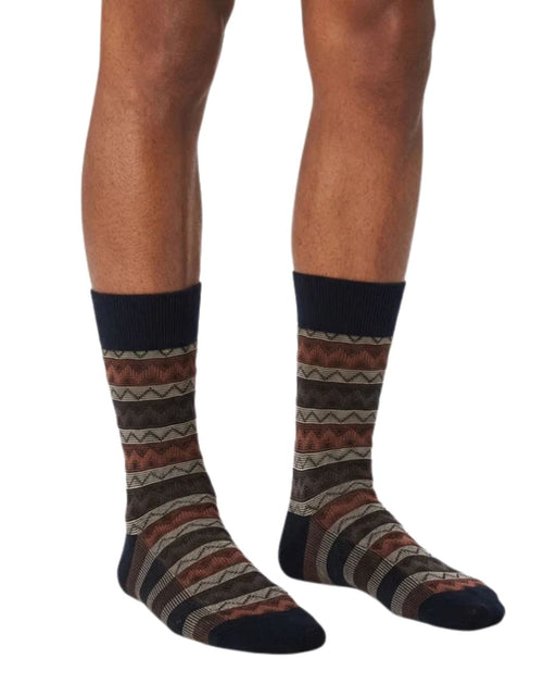 Missoni Black Brown Mens Mix Pattern Crew Socks-M