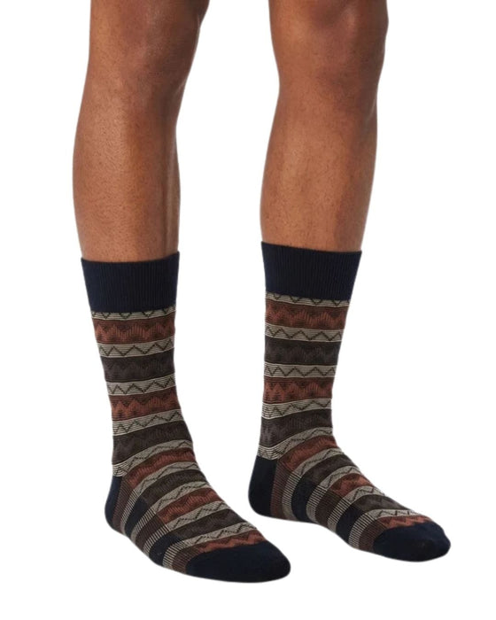 Missoni Black Brown Mens Mix Pattern Crew Socks-M
