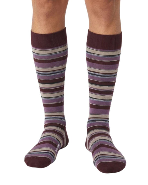 Missoni Plum Multi Mens Stripe Crew Socks-L
