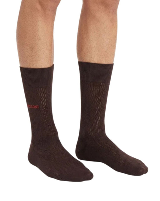 Missoni Brown Mens Crew Socks-M