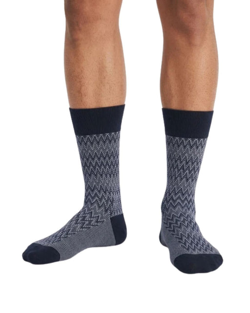 Missoni Navy Blue Mens Chevron Crew Socks-S