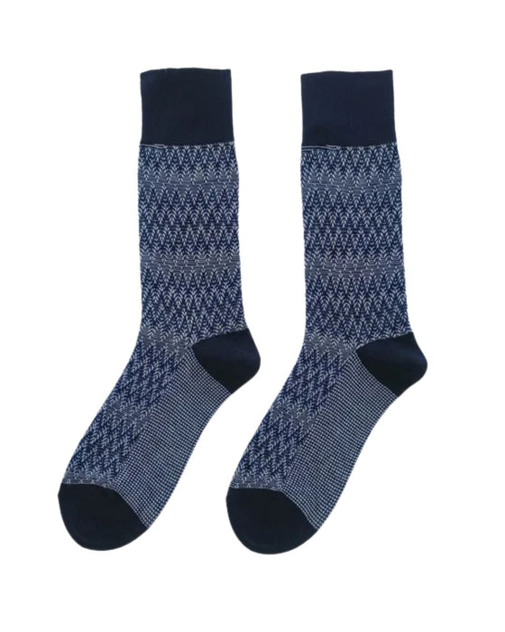Missoni Navy Blue Mens Chevron Crew Socks-S