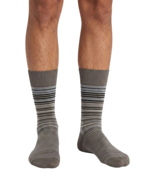 Missoni Taupe Blue Mens Classic Stripe Crew Socks-M