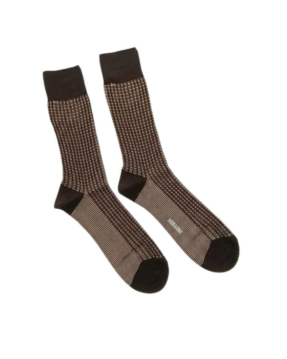 Missoni Brown Mens Textured Design Crew Socks-M