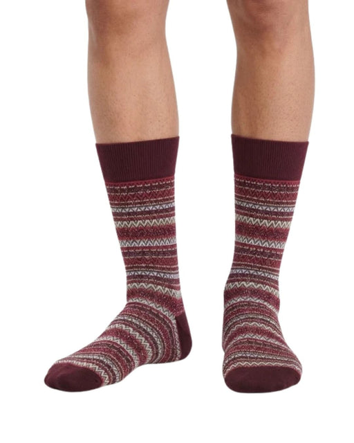 Missoni Burgundy Mens Chevron Knit Crew Socks-M
