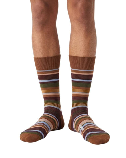 Missoni Burgubdy Brown Mens Stripe Crew Socks-M