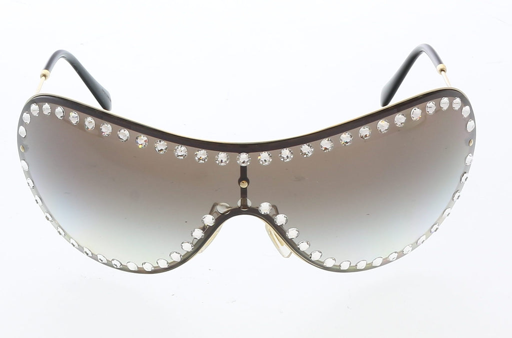 Miu Miu 0MU 51VS ZVN5O0 Pale Gold Mask Sunglasses