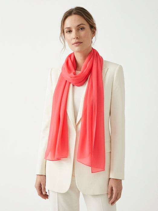 Pinko Women's Fluo Coral Polyamide Oblong Scarf