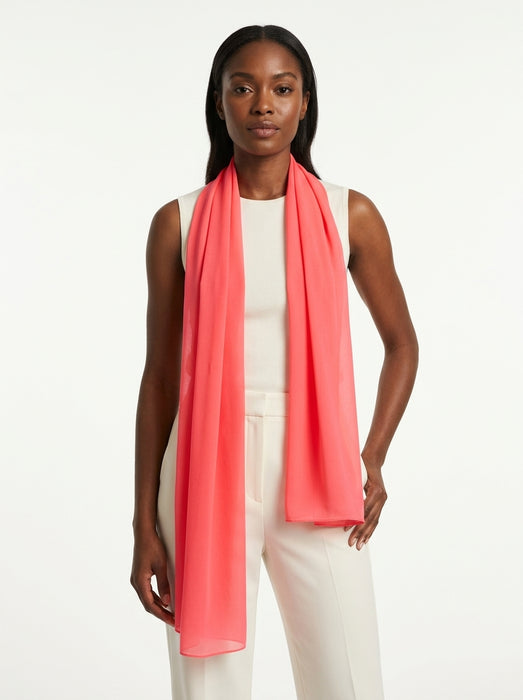 Pinko Women's Fluo Coral Polyamide Oblong Scarf
