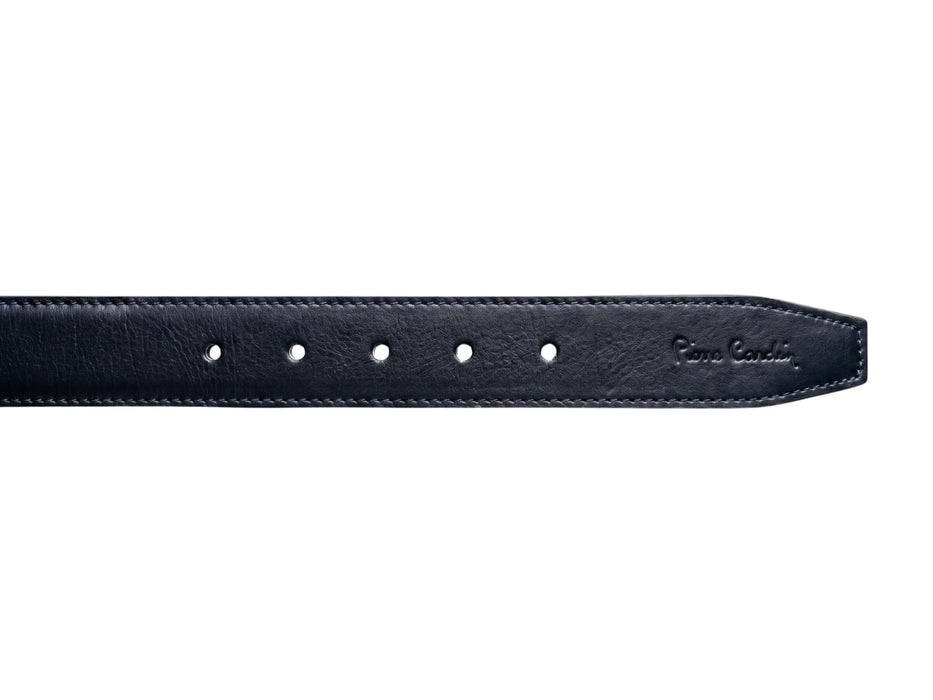 Pierre Cardin Blue Smooth Classic Silver D-Ring Adjustable Belt Adjustable Mens Belt-