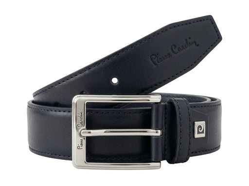 Pierre Cardin Blue Smooth Classic Silver D-Ring Adjustable Belt Adjustable Mens Belt-