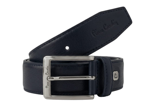 Pierre Cardin Blue Smooth Classic Silver D-Ring Adjustable Belt Adjustable Mens Belt-
