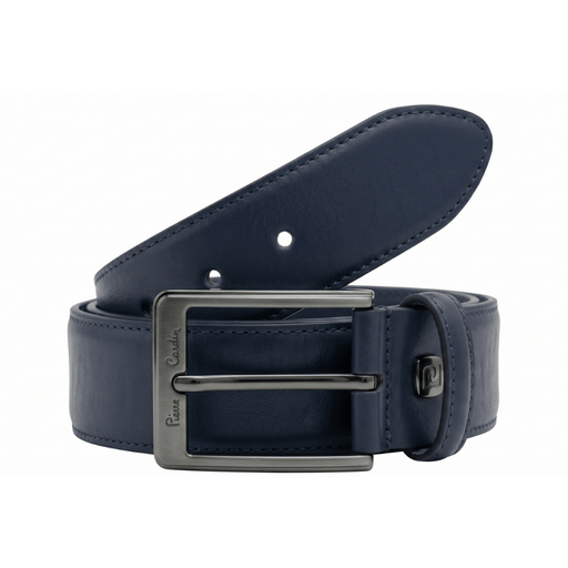 Pierre Cardin Blue Smooth Classic Black Silver D-Ring Adjustable Belt Adjustable Mens Belt-40