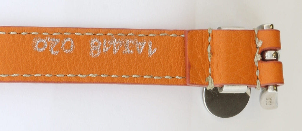 Prada Signature Orange Leather Logo Braclelet