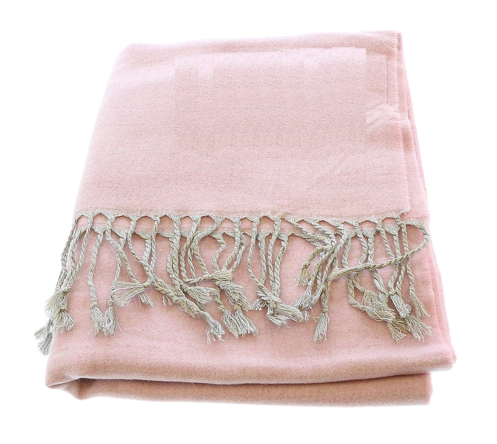 Versace Jeans Couture Light Pink Signature Label Fringe Fashion Scarf