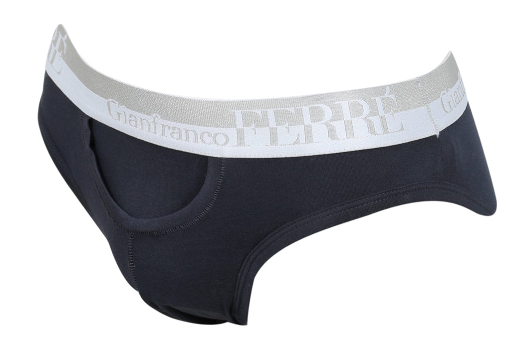 Gianfranco Ferre PICCINO MA Navy Blue Cotton Blend Mens Brief Underwear-XS