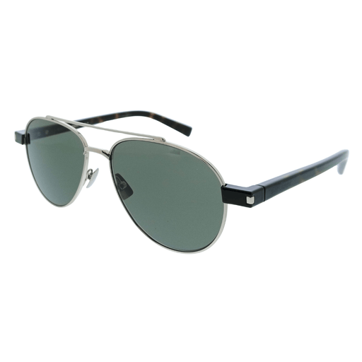 Saint Laurent SL 843-002 Silver Aviator Mens Sunglasses