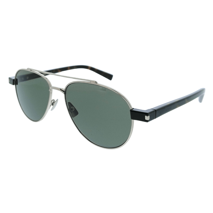 Saint Laurent SL 843-002 Silver Aviator Mens Sunglasses