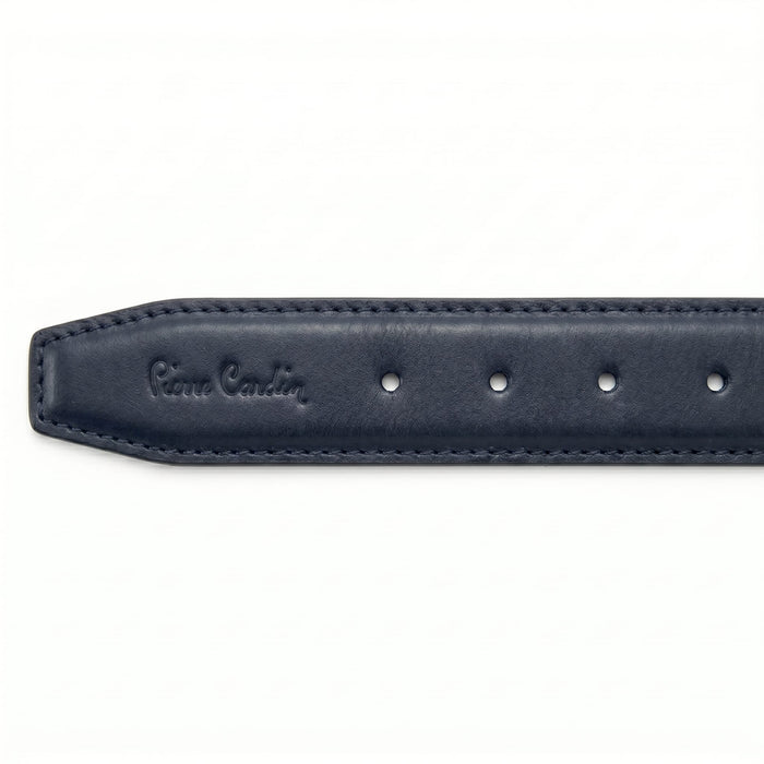 Pierre Cardin Blue Stiched Signature Adjustable Belt-34