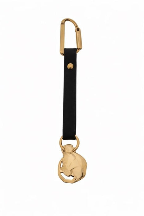 Armani Exchange Black   Leather Monkey Charm Keyring