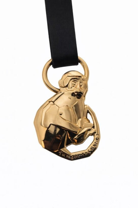 Armani Exchange Black   Leather Monkey Charm Keyring