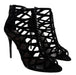 Dolce & Gabbana Black Calfskin Stiletto Sandal Bootie – Open-Toe  Strappy Heels-37