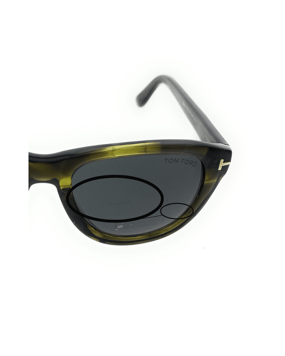 Defective/Store Return Tom Ford FT0520/S 98A BENEDICT Green Round Sunglasses