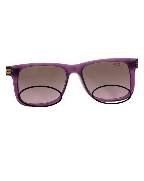 Defective Ray-Ban 0RB4165 659514 Justin Transparent Violet Square Sunglasses