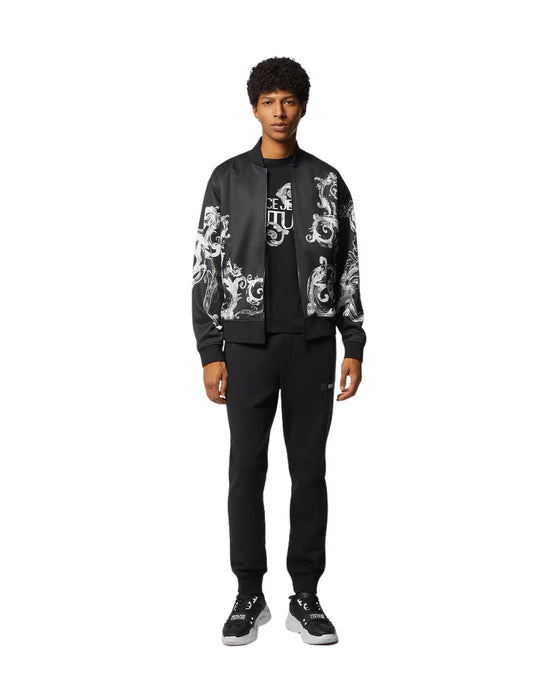Versace Jeans Couture Black Joggers with Gold Vertical Logo –Signature Style-L